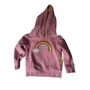 Mini Boden Pink Rainbow Sweatshirt Pullover Top Kid Toddler Pastel Cute 2-3Y